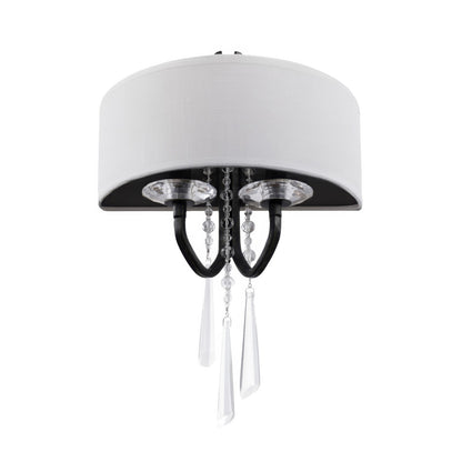 Varaluz Barcelona 2 Light Wall Sconce, Onyx/White