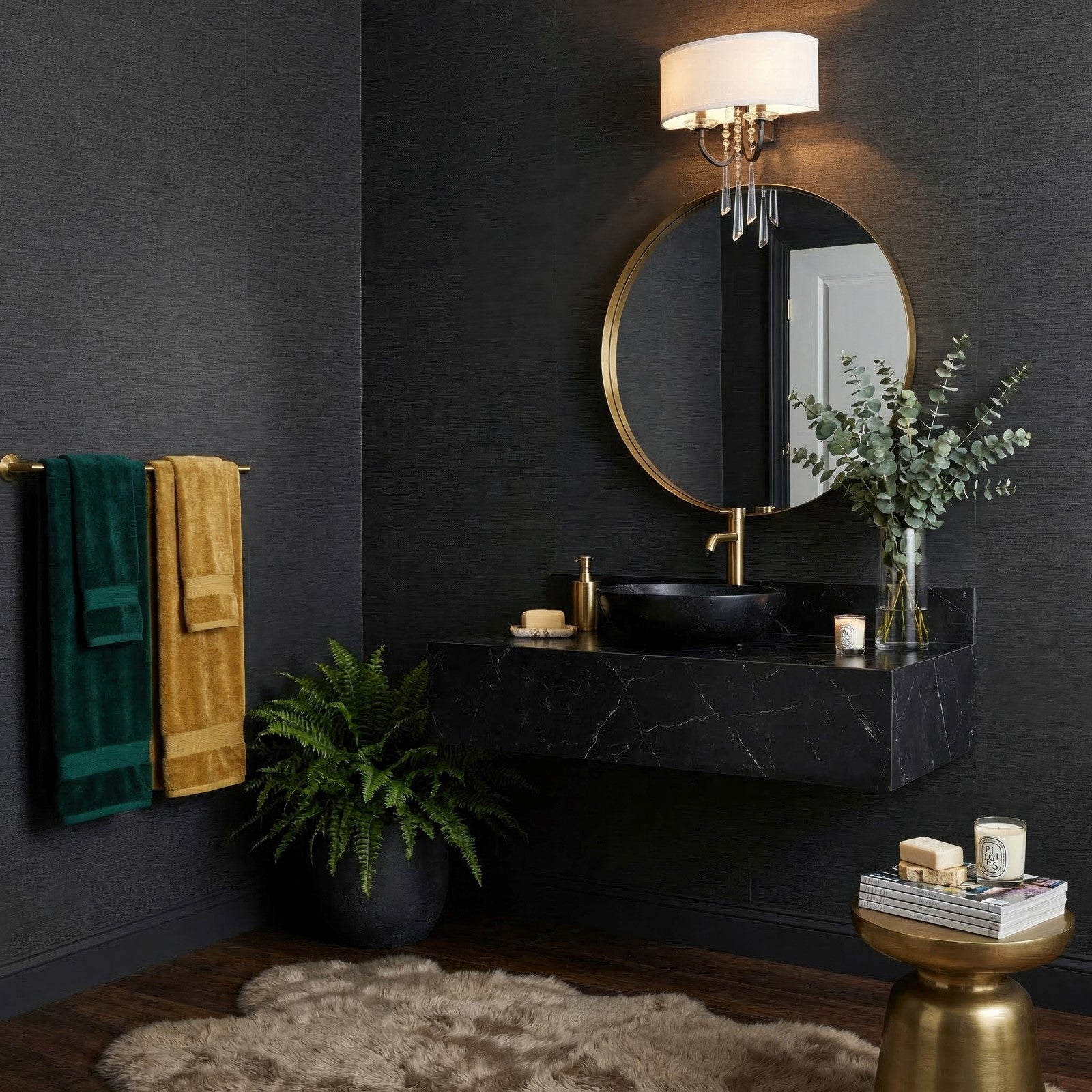 Varaluz Barcelona 2 Light Wall Sconce, Onyx/White