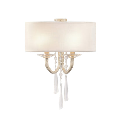 Varaluz Barcelona 2 Light Wall Sconce, Transcend Silver/White