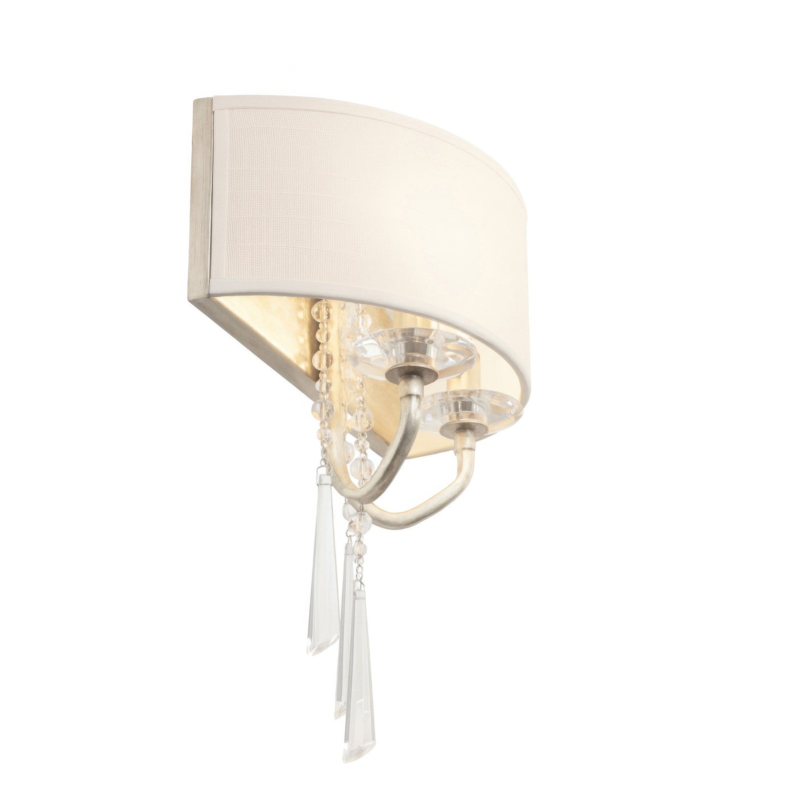 Varaluz Barcelona 2 Light Wall Sconce, Transcend Silver/White