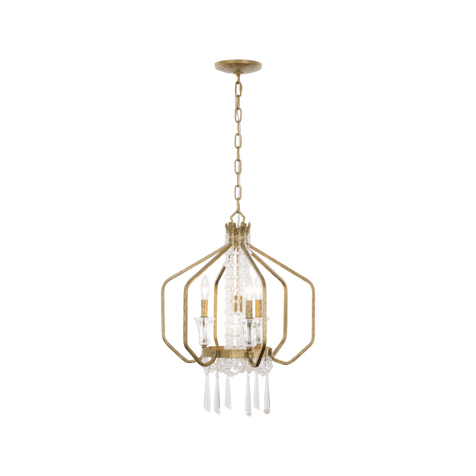Varaluz Barcelona 4 Light Pendant, Brass Kisser