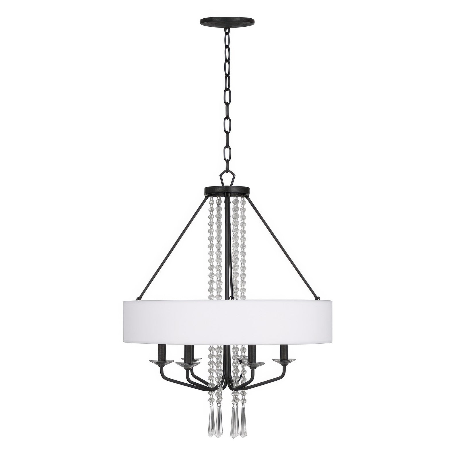 Varaluz Barcelona 6 Light Pendant, Onyx/White