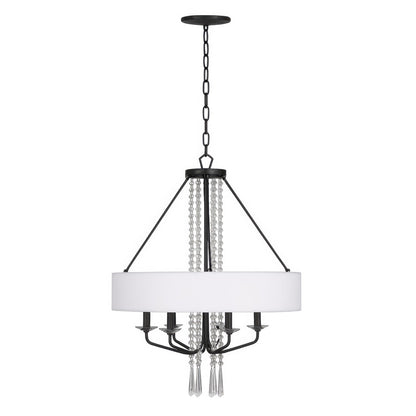 Varaluz Barcelona 6 Light Pendant, Onyx/White
