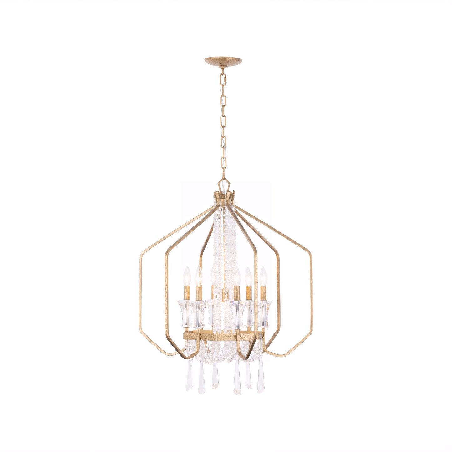 Varaluz Barcelona 7 Light Pendant, Brass Kisser