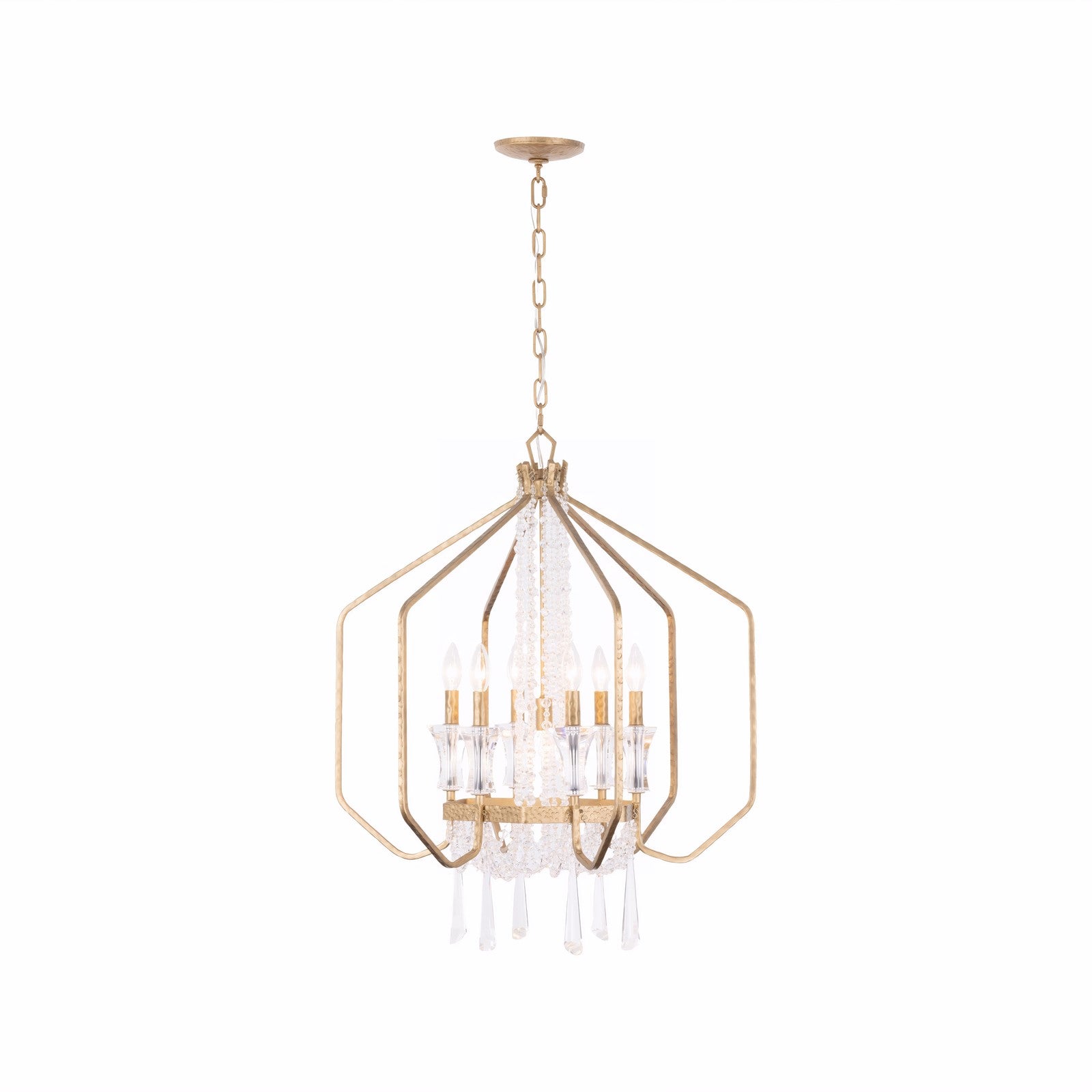 Varaluz Barcelona 7 Light Pendant, Brass Kisser