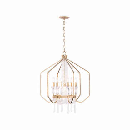 Varaluz Barcelona 7 Light Pendant, Brass Kisser