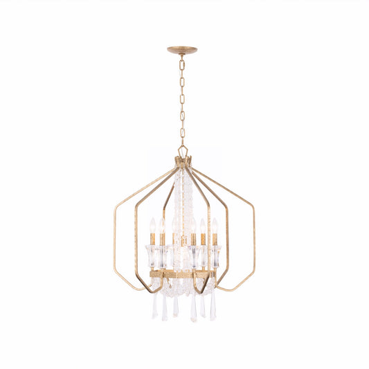 Varaluz Barcelona 7 Light Pendant, Brass Kisser