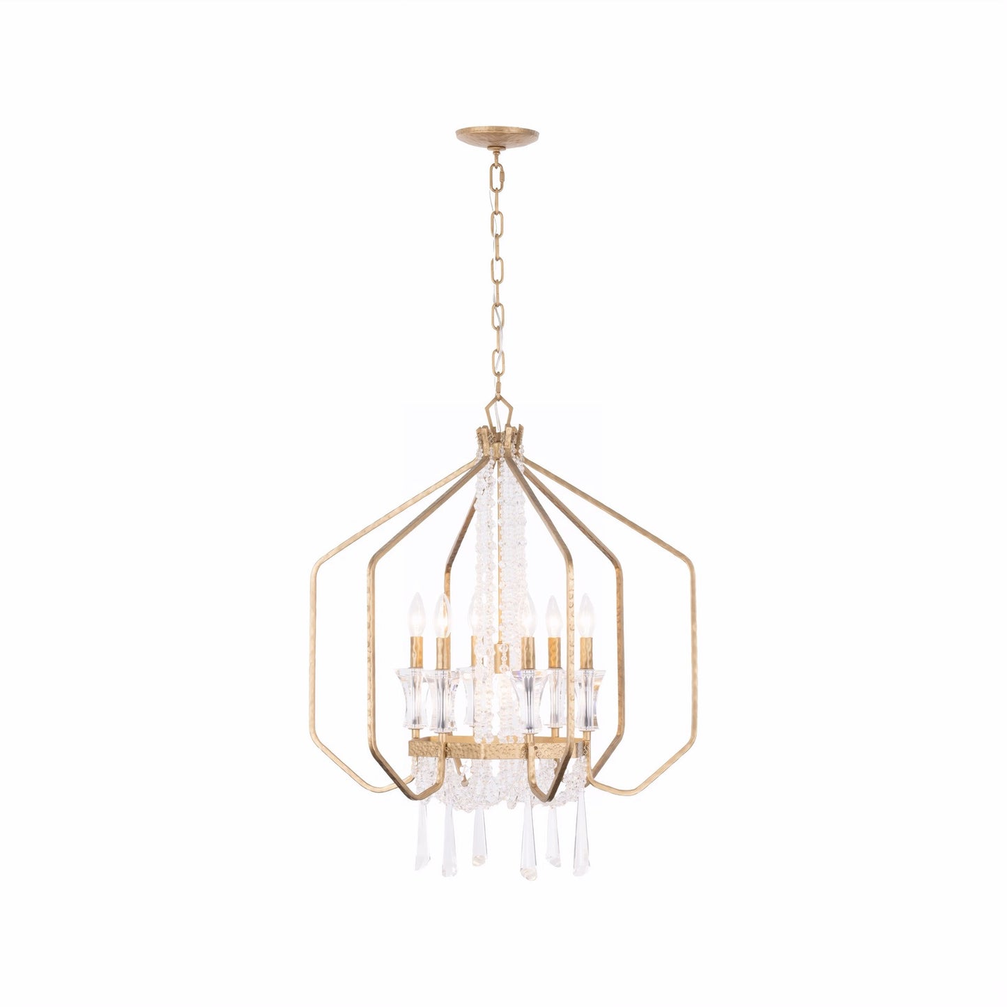 Varaluz Barcelona 7 Light Pendant, Brass Kisser