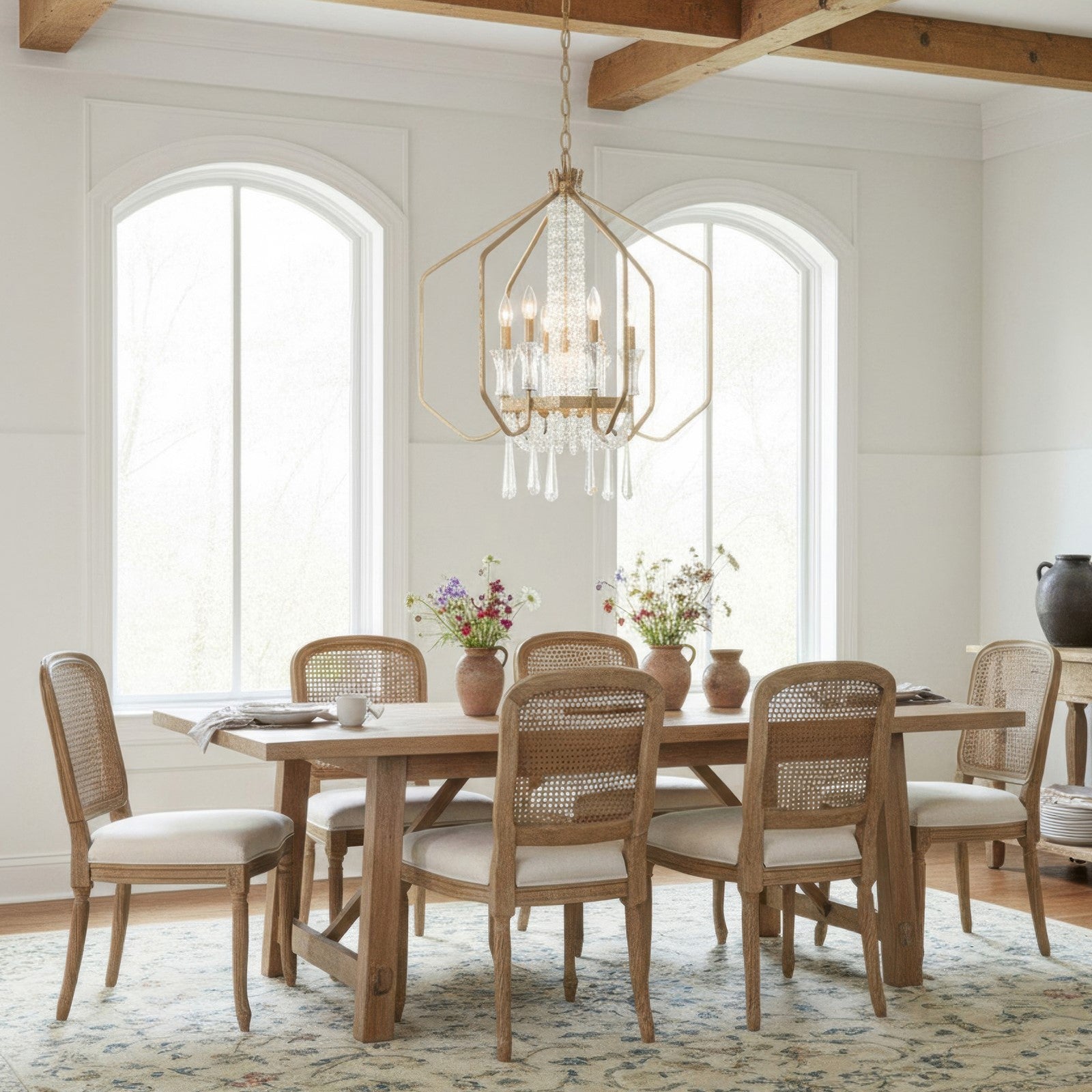 Varaluz Barcelona 7 Light Pendant, Brass Kisser