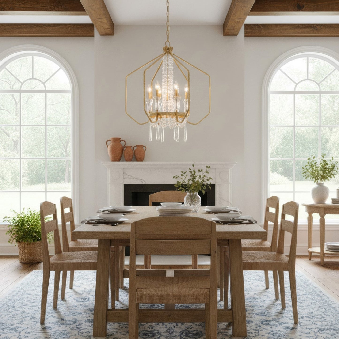 Varaluz Barcelona 7 Light Pendant, Brass Kisser