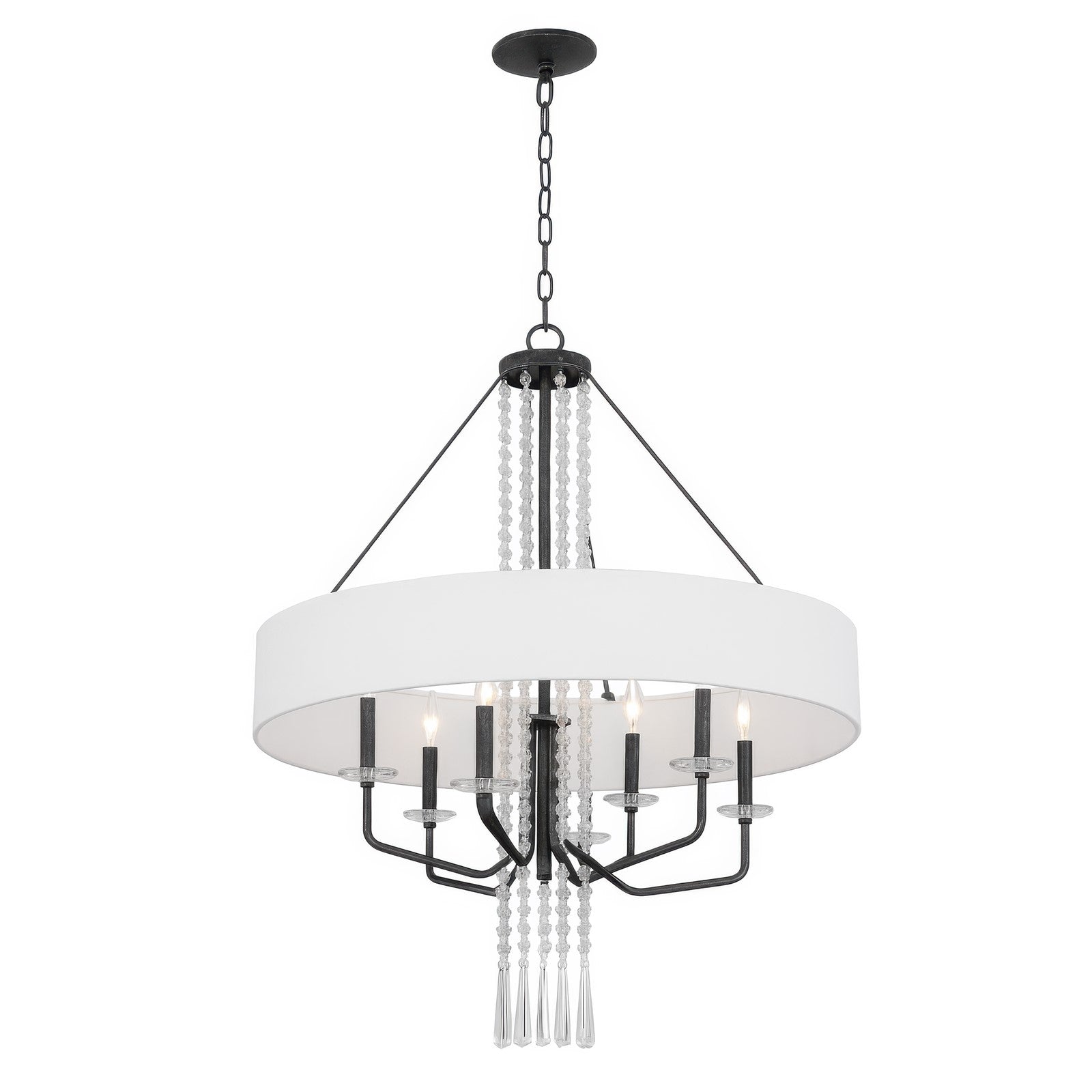 Varaluz Barcelona 9 Light Pendant, Onyx/White