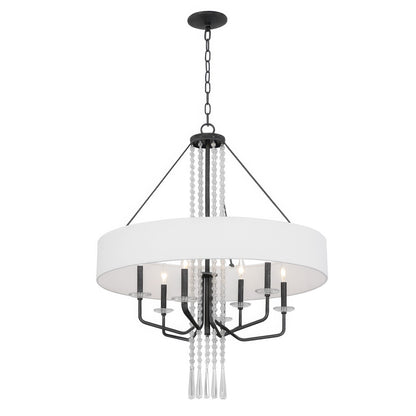 Varaluz Barcelona 9 Light Pendant, Onyx/White