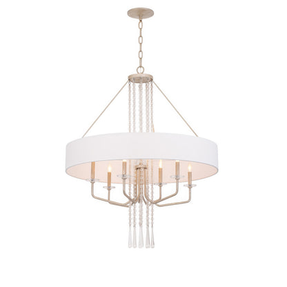 Varaluz Barcelona 9 Light Pendant, Transcend Silver/White