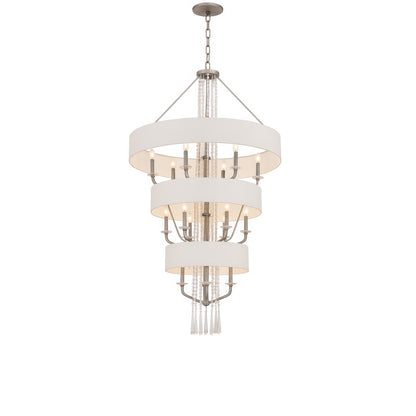 Varaluz Barcelona 15 Light Pendant, Transcend Silver/White
