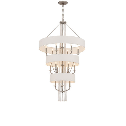 Varaluz Barcelona 15 Light Pendant, Transcend Silver/White