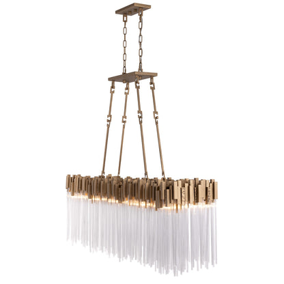 Varaluz Matrix 10 Light Pendant, Havana Gold