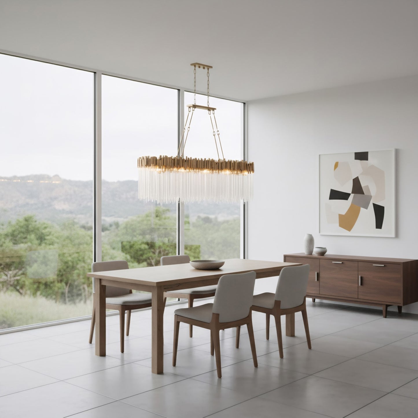 Varaluz Matrix 10 Light Pendant, Havana Gold
