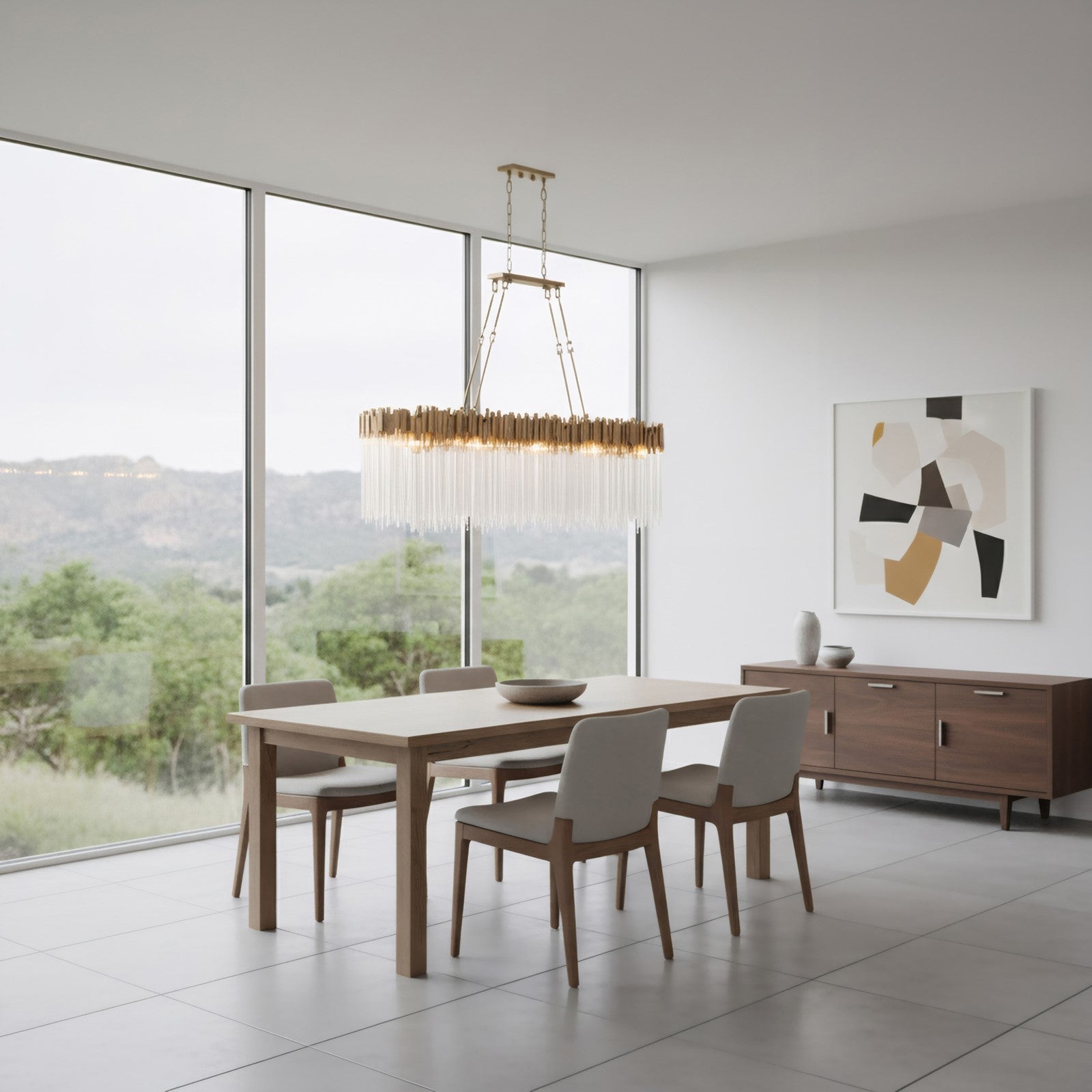 Varaluz Matrix 10 Light Pendant, Havana Gold