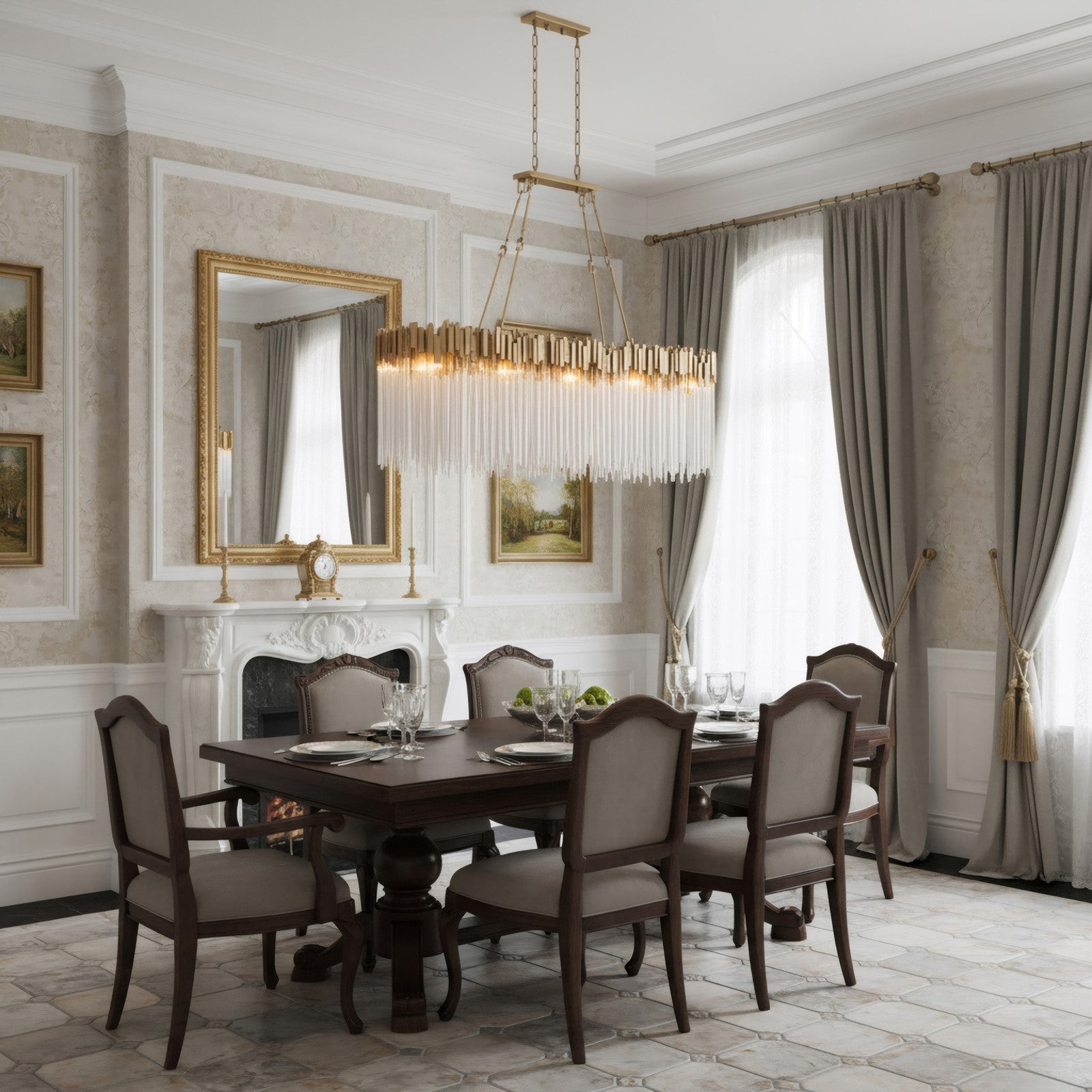 Varaluz Matrix 10 Light Pendant, Havana Gold