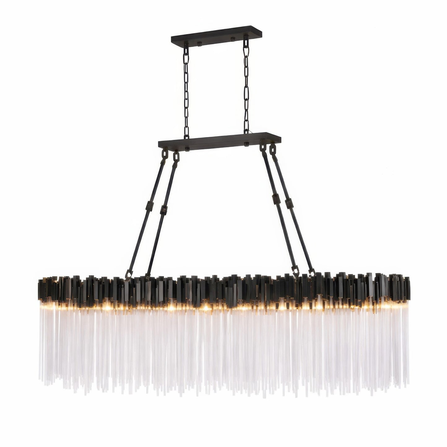 Varaluz Matrix 10 Light Pendant, Matte Black/French Gold