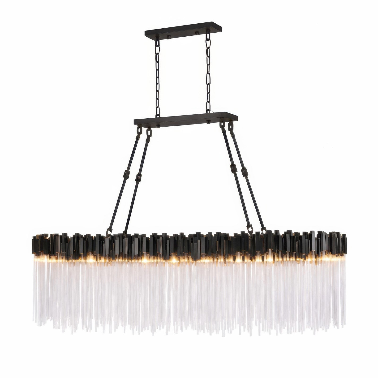 Varaluz Matrix 10 Light Pendant, Matte Black/French Gold