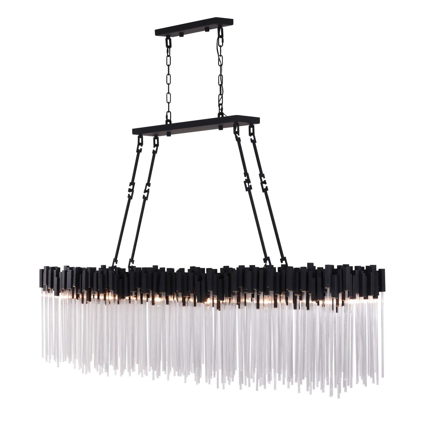 Varaluz Matrix 12 Light Pendant, Matte Black/French Gold