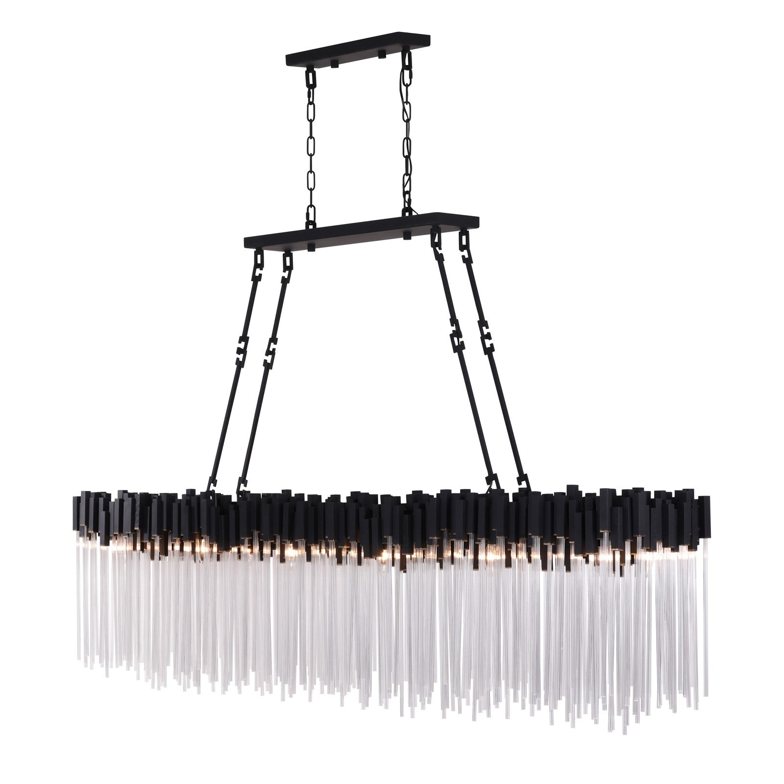 Varaluz Matrix 12 Light Pendant, Matte Black/French Gold