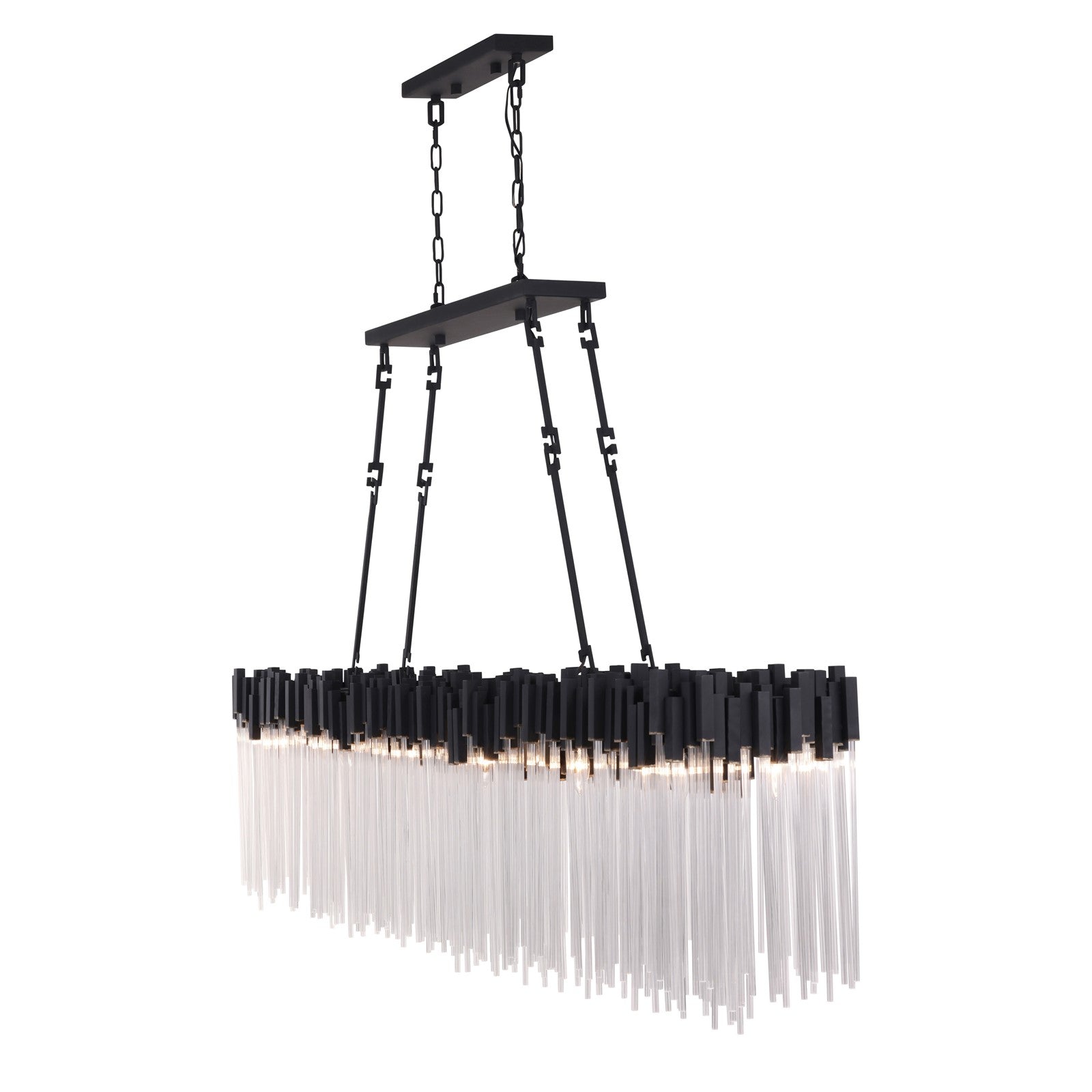 Varaluz Matrix 12 Light Pendant, Matte Black/French Gold