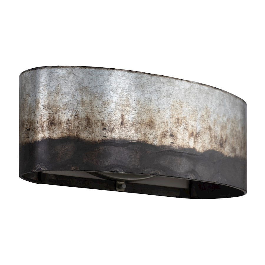 2 Light Bathroom Vanity Light, Ombre Galvanized