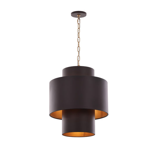 Varaluz Cannery 4Lt Tall Pendant, Dark Bronze/French Gold/Ombre