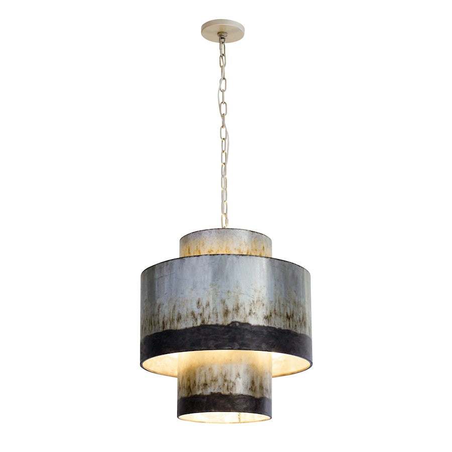 4 Light Tall Pendant, Ombre Galvanized