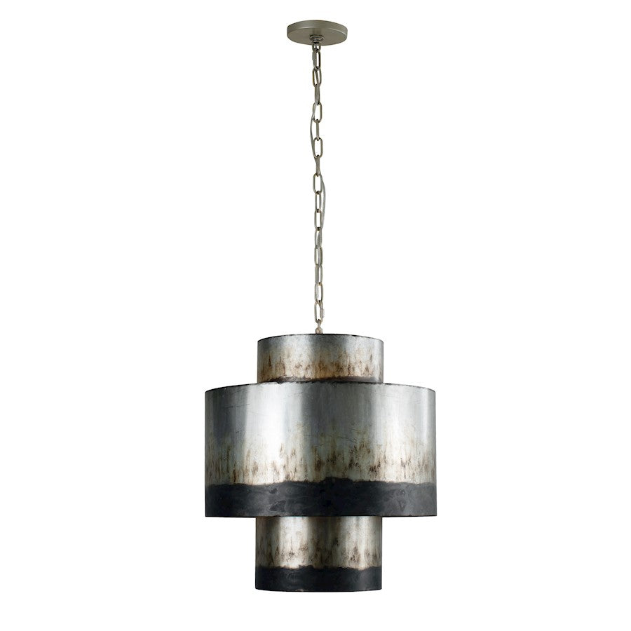 4 Light Tall Pendant, Ombre Galvanized