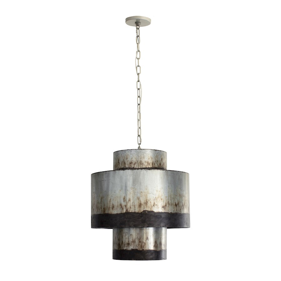 4 Light Tall Pendant, Ombre Galvanized