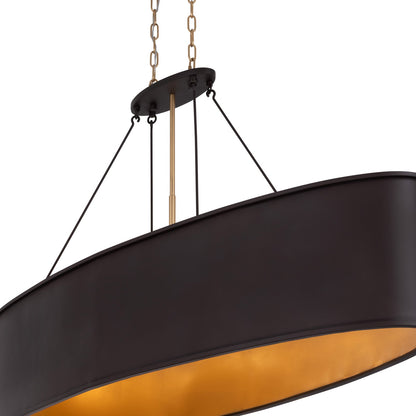Varaluz Cannery 5Lt 48" Pendant, Dark Bronze/French Gold/Ombre