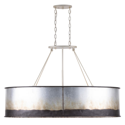 Varaluz Cannery 5Lt 48" Pendant, Ombre Galvanized/Ombre Galvanized