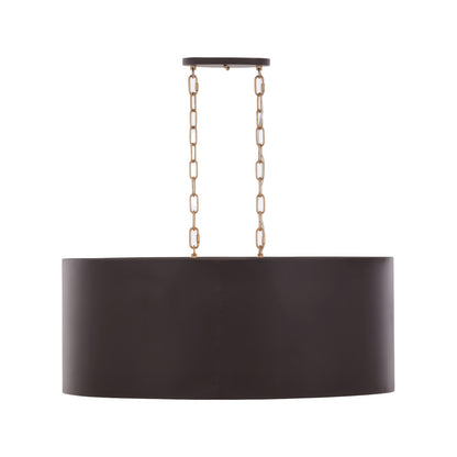 Varaluz Cannery 6Lt Oval Pendant, Dark Bronze/French Gold/Ombre