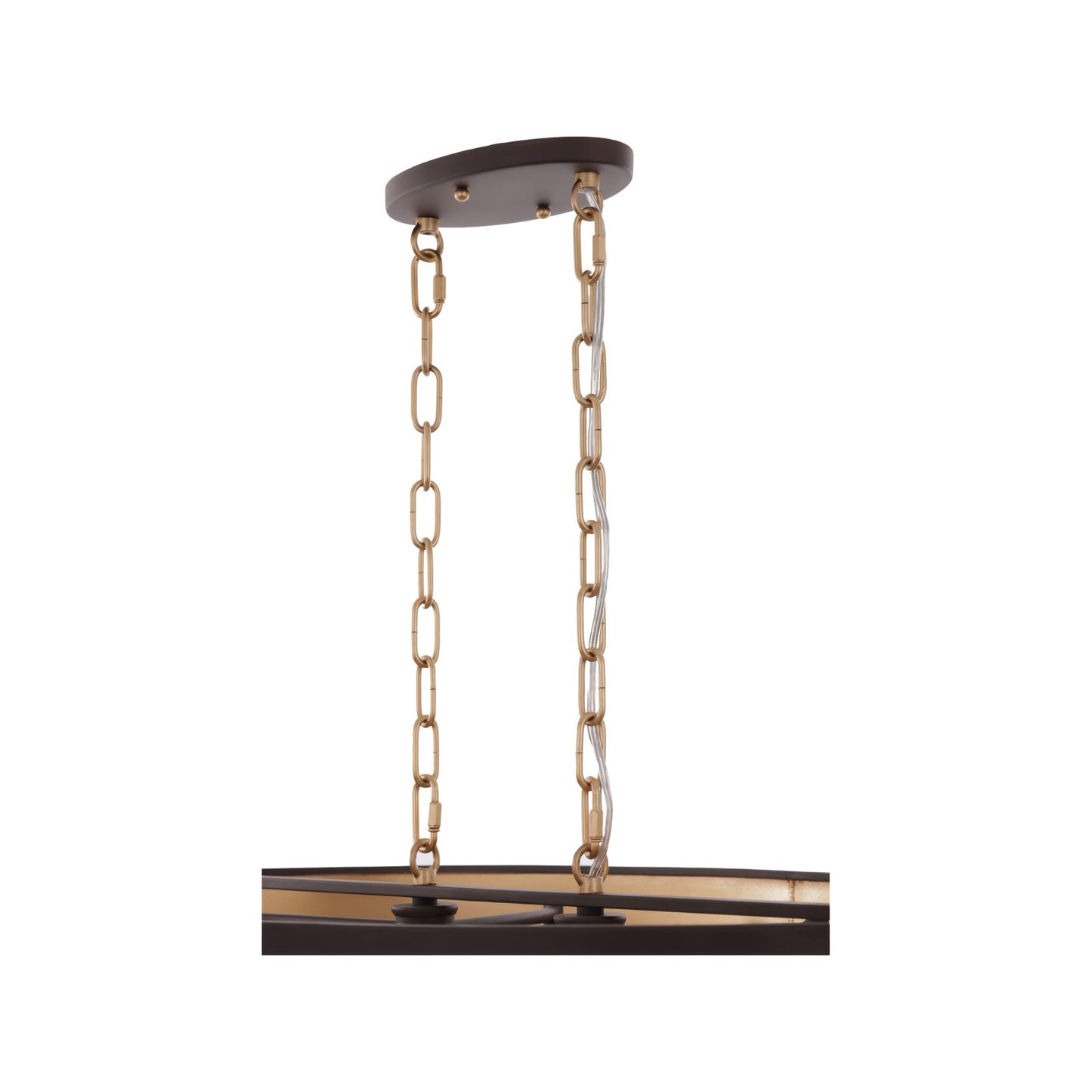 Varaluz Cannery 6Lt Oval Pendant, Dark Bronze/French Gold/Ombre
