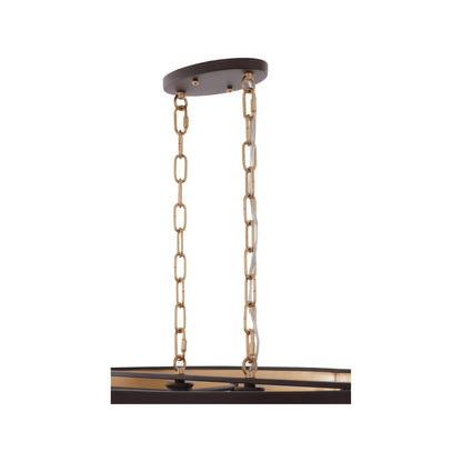 Varaluz Cannery 6Lt Oval Pendant, Dark Bronze/French Gold/Ombre