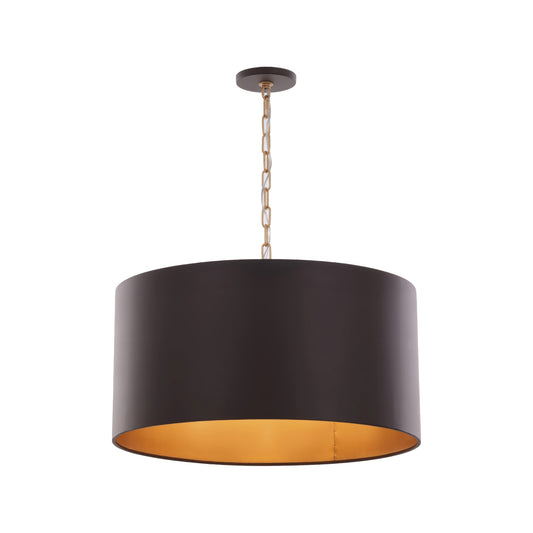 Varaluz Cannery 4Lt Drum Pendant, Dark Bronze/French Gold/Ombre