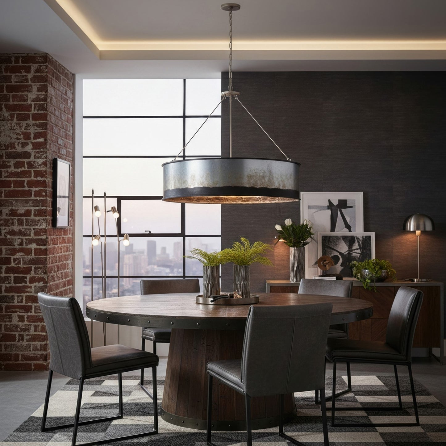 Varaluz Cannery 6 Light Pendant, Ombre Galvanized/Ombre Galvanized