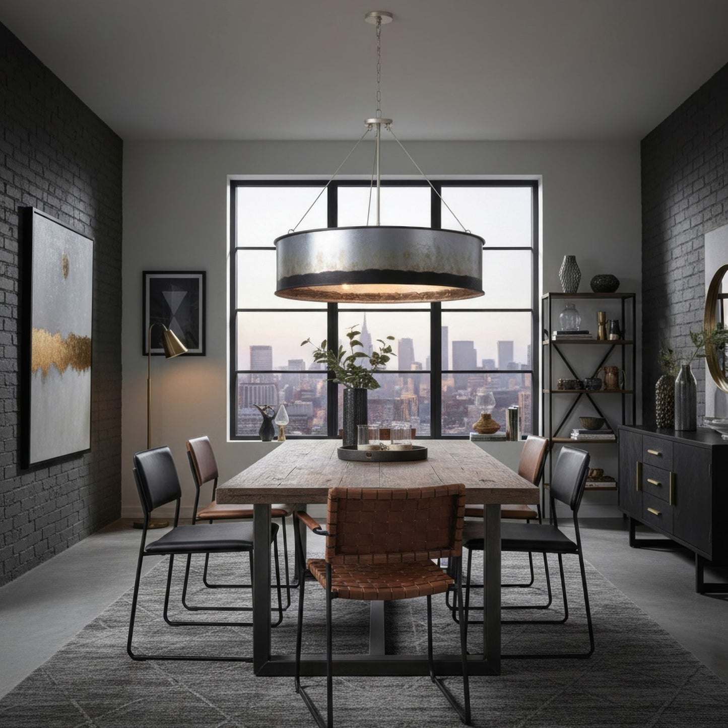 Varaluz Cannery 6 Light Pendant, Ombre Galvanized/Ombre Galvanized