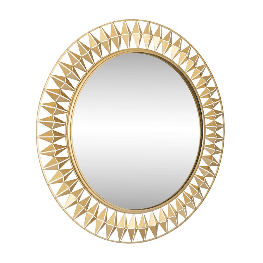 Varaluz Forever Round Mirror, French Gold