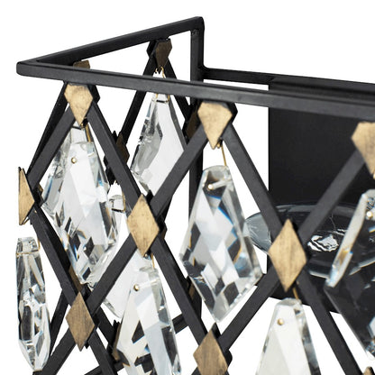 3 Light Crystal Bathroom Vanity Light, Carbon