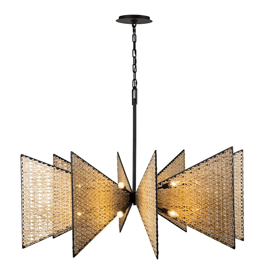16 Light Chandelier, Matte Black