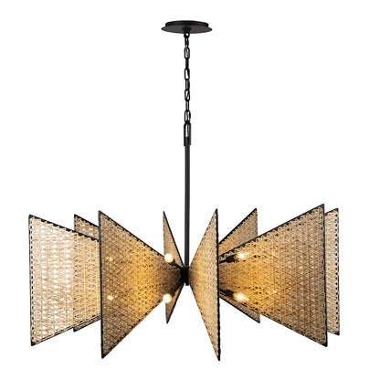 16 Light Chandelier, Matte Black