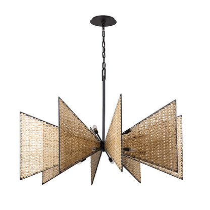 16 Light Chandelier, Matte Black