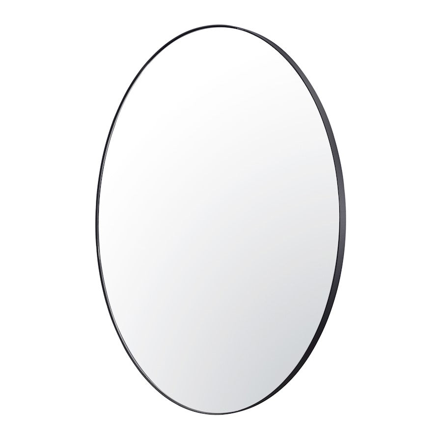 Varaluz Tablet 50" Round Wall Mirror, Black