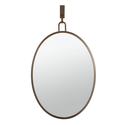 Varaluz Stopwatch Oval Powder Room Wall Mirror, Bronze