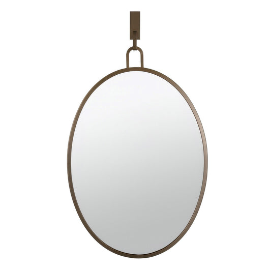 Varaluz Stopwatch Oval Powder Room Wall Mirror, Bronze