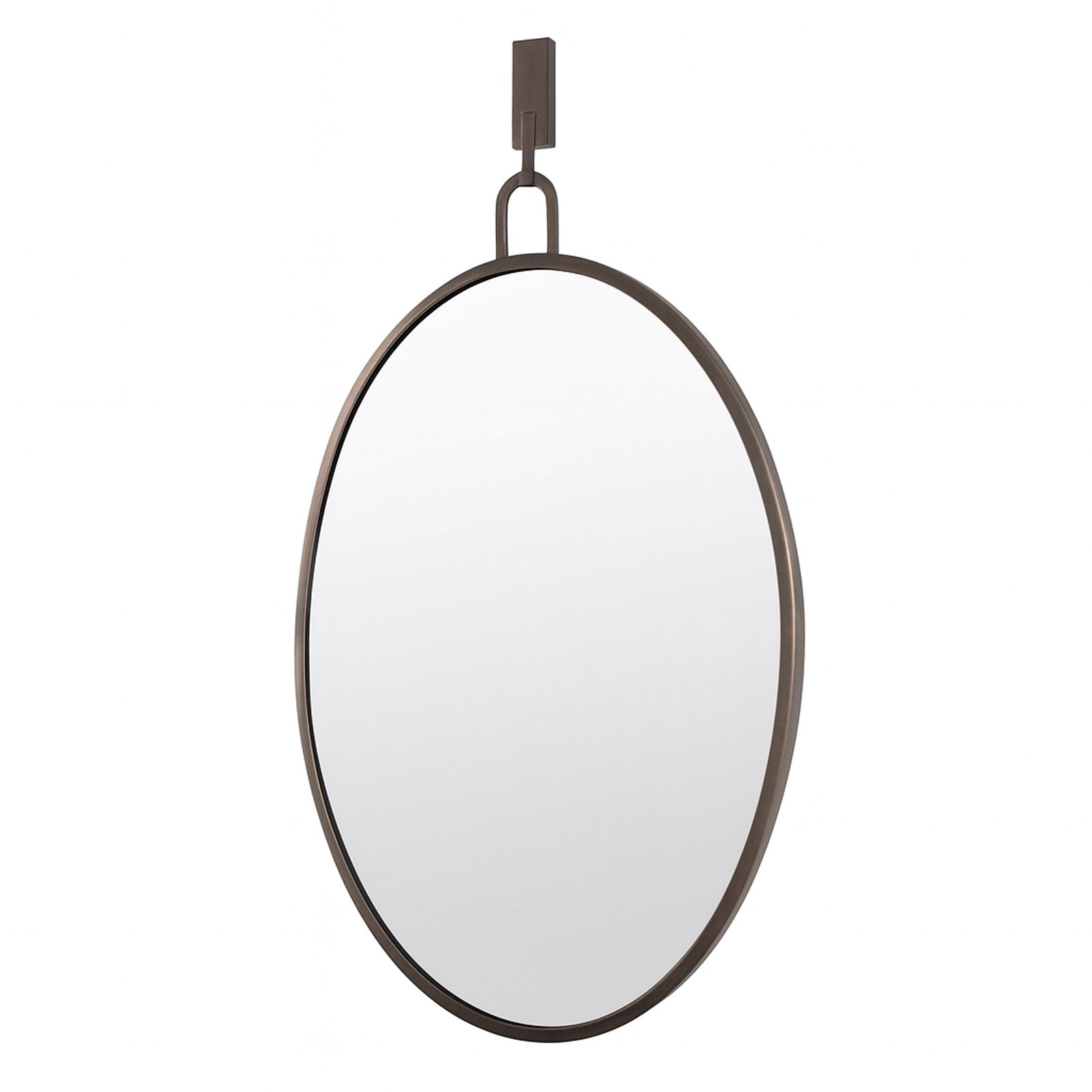 Varaluz Stopwatch Oval Powder Room Wall Mirror, Bronze